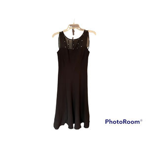 Evan Picone black Size 4 Petite fit-and-flare cocktail dress With Crystals